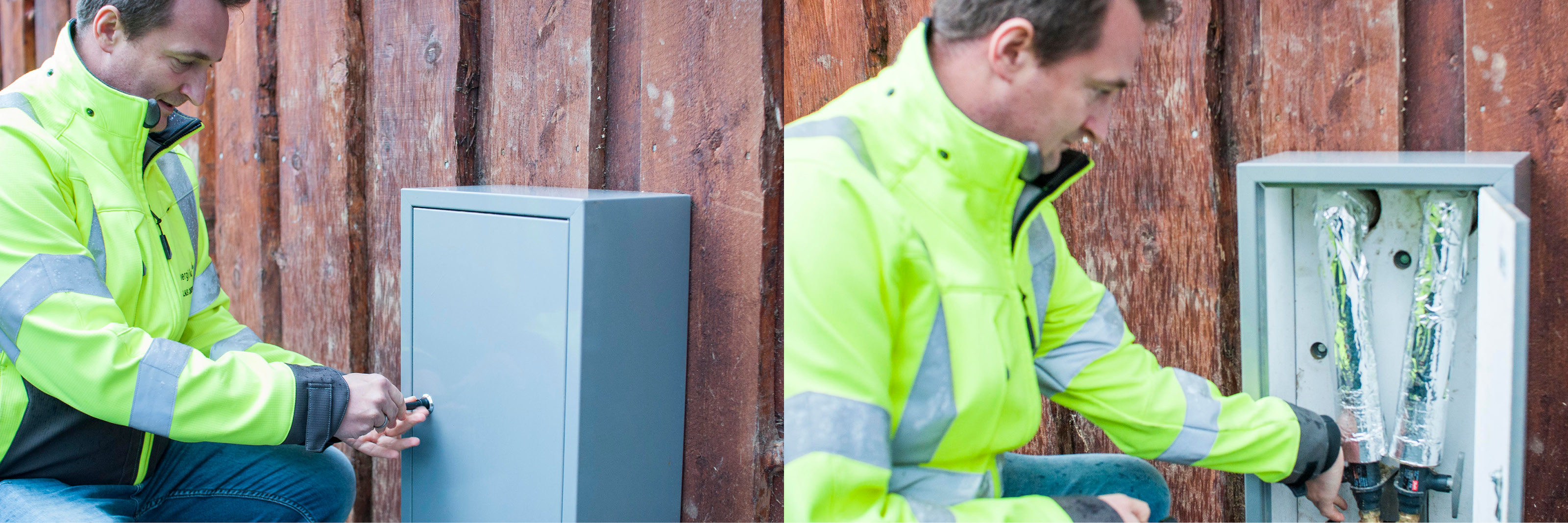 Varmeafbrydelse - lukning af haner i udendørs skab - Energi Ikast